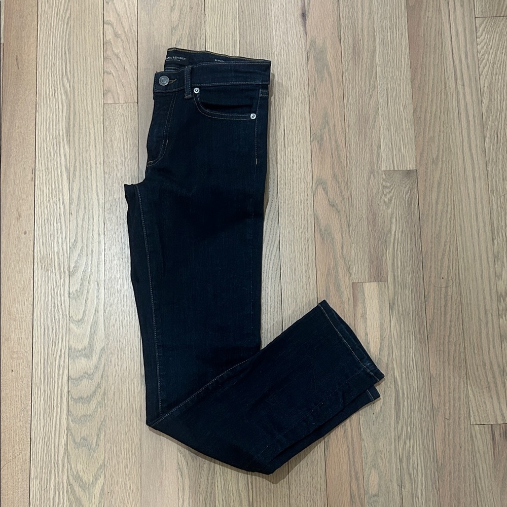 Women's Dark Blue Slim Straight Jeans